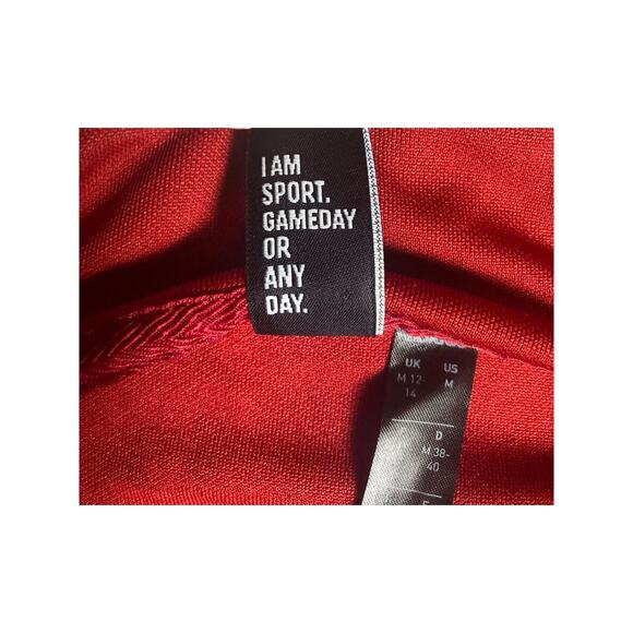 Adidas Womens Med Zip Front Track Coat Jacket Running Red with Stripes Pockets - Picture 5 of 12